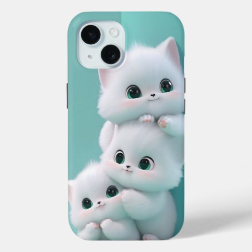 Cat three Faces Pattern iPhone Wallet Case