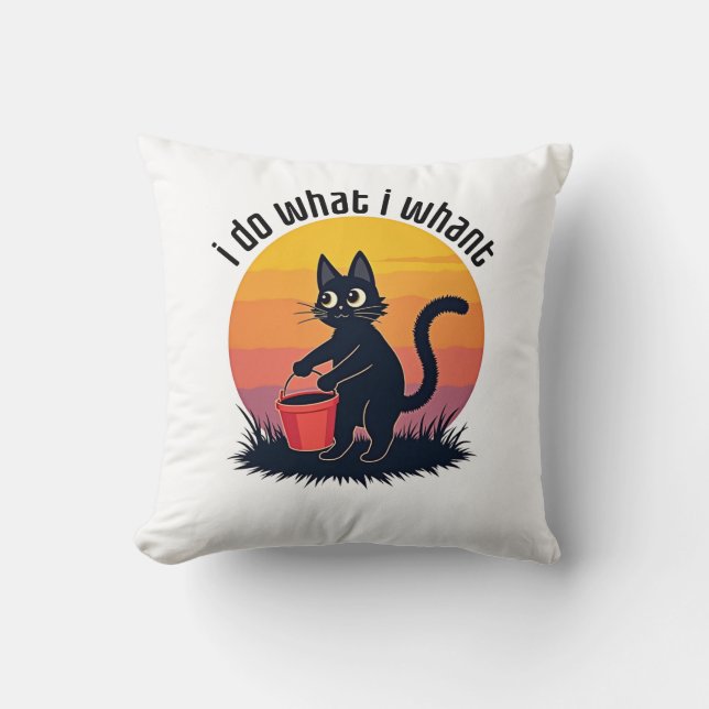 cat throw pillow (Front)