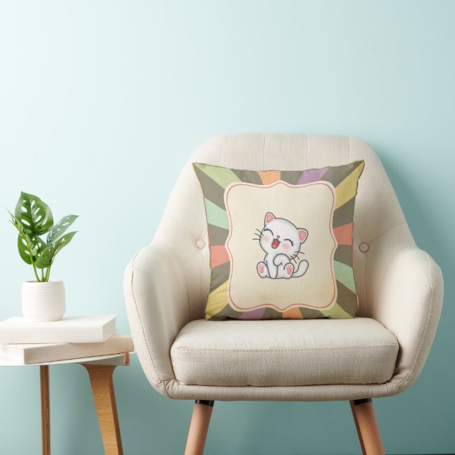 Cat Throw Pillow (Chair)