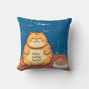 Cat Throw Pillow, 16" x 16" Orange Cat Pillow