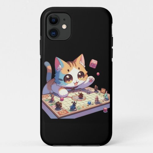 Cat Throwing Dice Tabletop Game iPhone 11 Case