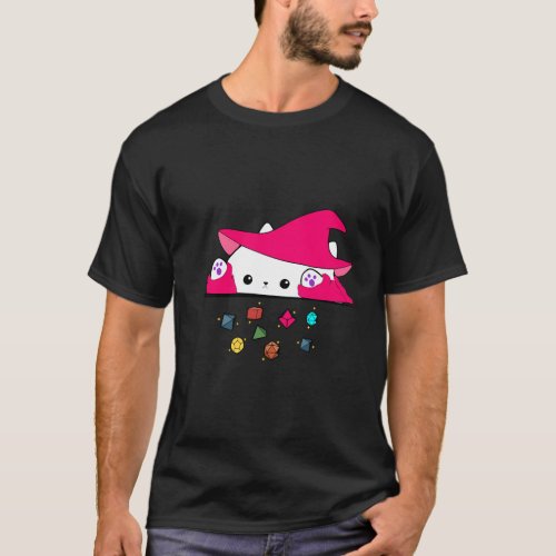 Cat Throwing Dice Tabletop Games Cat T_Shirt