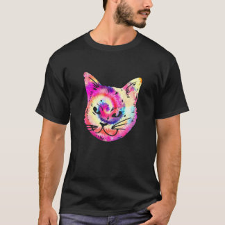 Cat Tie Dye Kitten Kitty Cat Mom Cat Dad T-Shirt