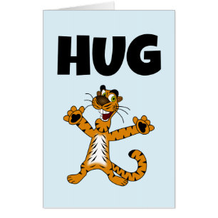 CAT TIGER HUG BIRTHDAY HUGE OVERSIZED CARD