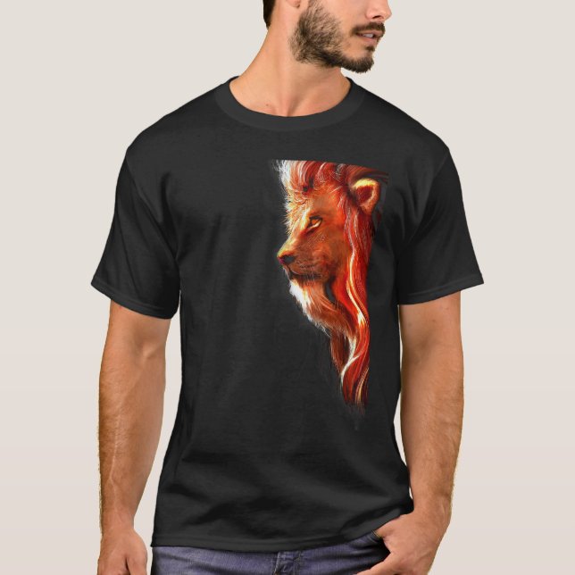 Cat Tiger Shadows Reflection Strong Bold Deep Dime T-Shirt (Front)