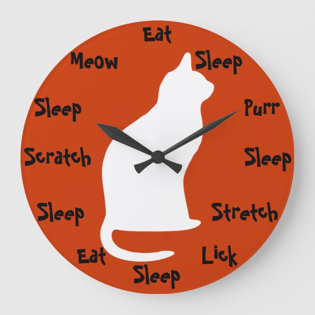 Cat Time Large Clock (Front)