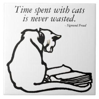 Cat Time Quote Ceramic Tile