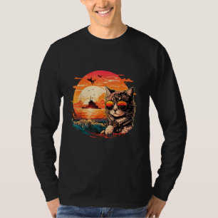 Cat-titude in Paradise Funny Cat on the Beach T-Shirt