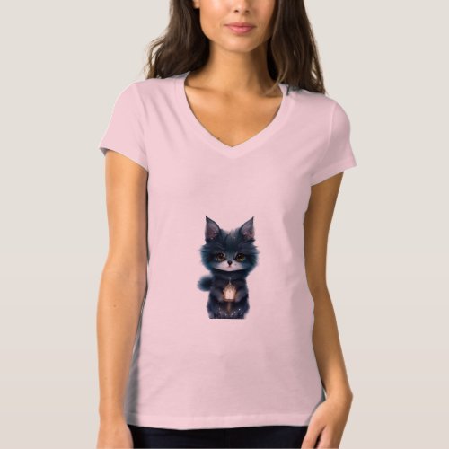 Cat_titude on Point Adorable Cat Print T_Shirt T_Shirt