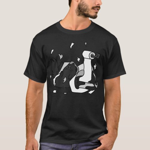 Cat Toilet Paper Mischief T_Shirt