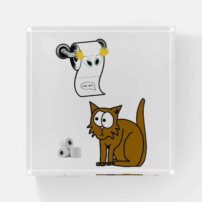 Cat Toilet Paper  Paperweight (Front)