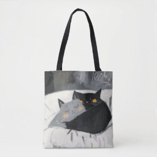 Cat Tote Bag, hand drawing, lovely illustration