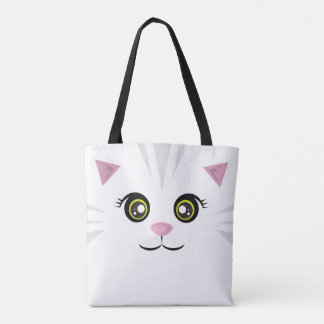 Cat Tote - Gray Stripes Bag
