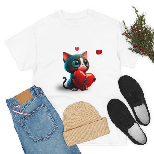 Cat toy Valentines Day gifts for her or for him T T_Shirt