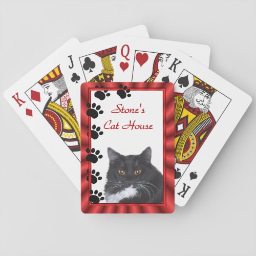 Cat Tracks Playing Cards _ personalize