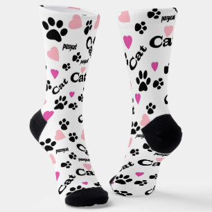 Cat tracks, trail, cat, animals socks