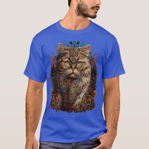 Cat Trainer Mandala Art Persian Cat  T_Shirt