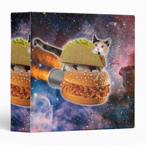 Cat traveling on a rocketburger 3 ring binder