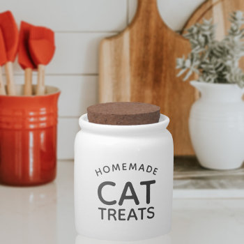 Cat Treats Keep Your Paws Out Quote Candy Jar by blackcatlove at Zazzle
