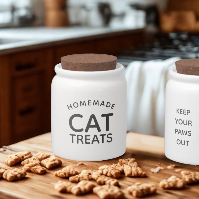Cat Treats Keep Your Paws Out Quote Candy Jar (Your cat will be very excited to see this)