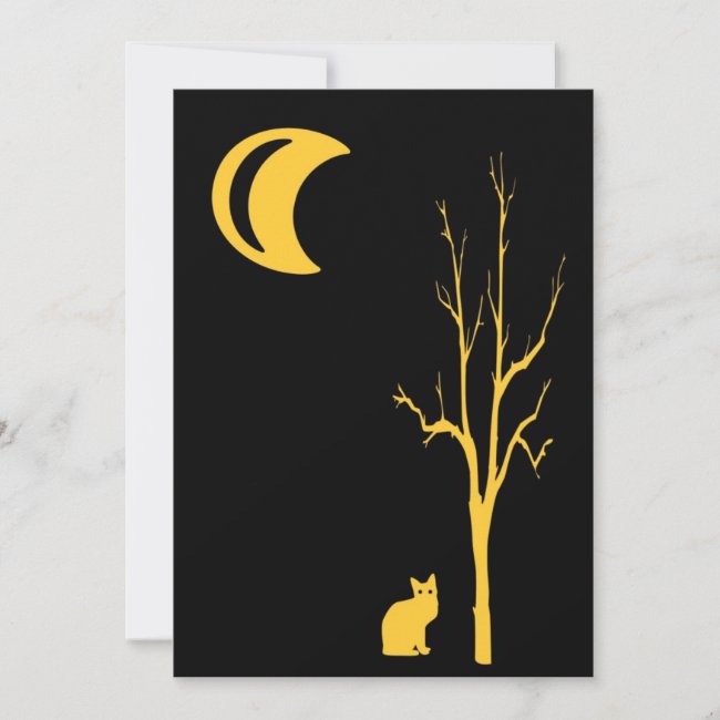 Cat, Tree and Moon Halloween