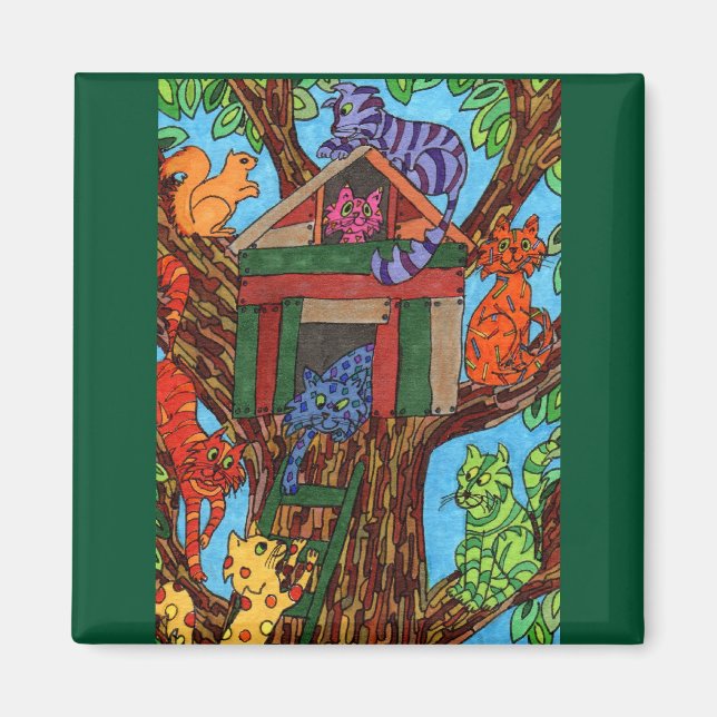 Cat Tree House Magnet (Front)