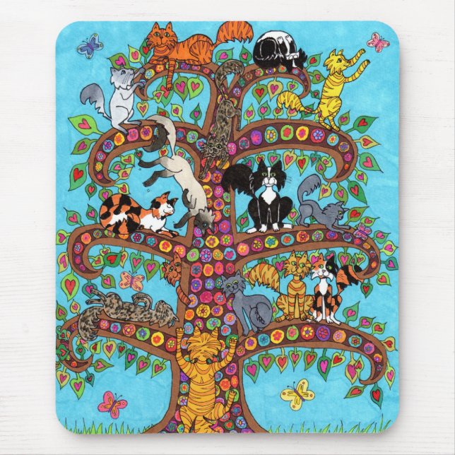 Cat Tree of Life 2 Mouse Pad (Front)