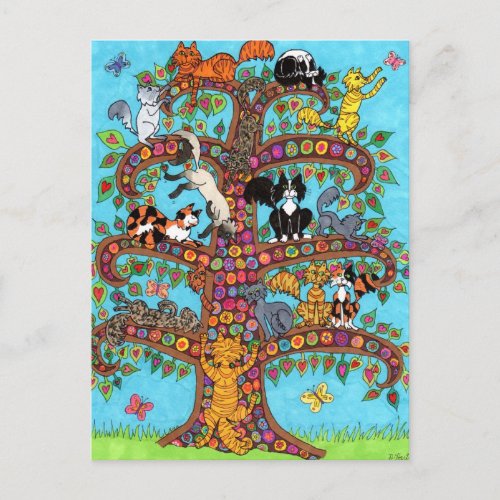 Cat Tree of Life 2 Postcard