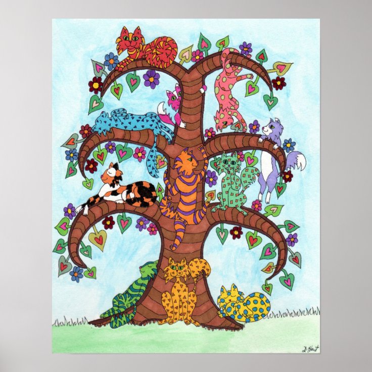 Cat Tree of Life 3 Poster | Zazzle