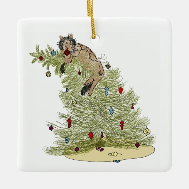 CAT TREE ORNAMENT  (Front)