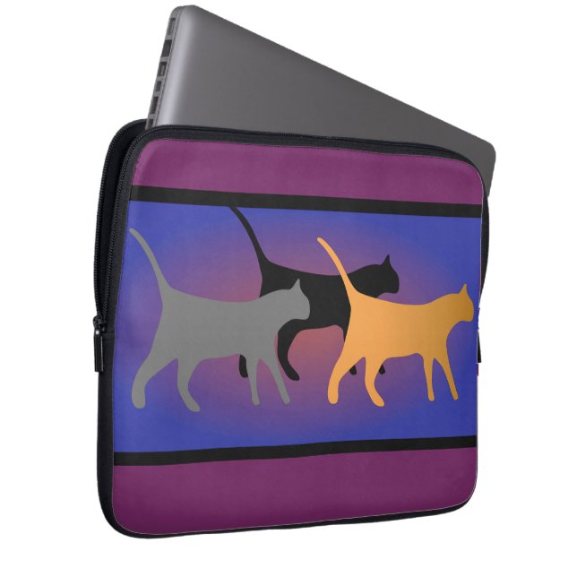 Cat Trio Neoprene Laptop Sleeve (Front Right)