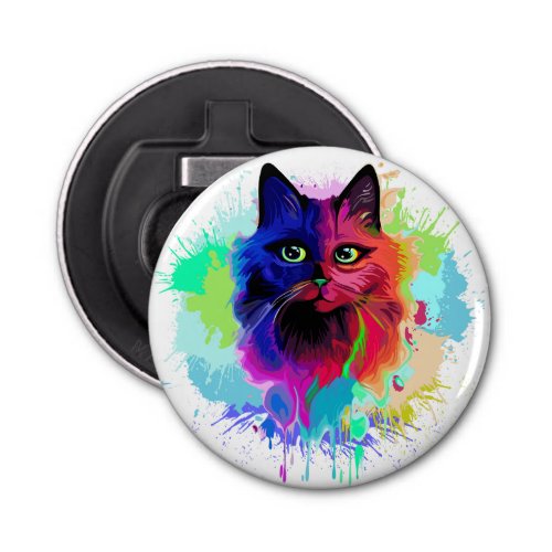 Cat Trippy Psychedelic Pop Art  Bottle Opener