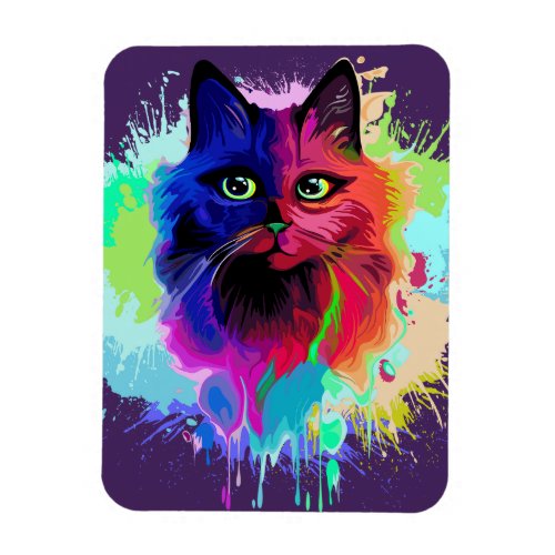 Cat Trippy Psychedelic Pop Art  Magnet