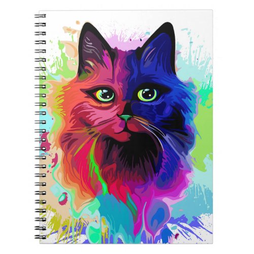Cat Trippy Psychedelic Pop Art  Notebook