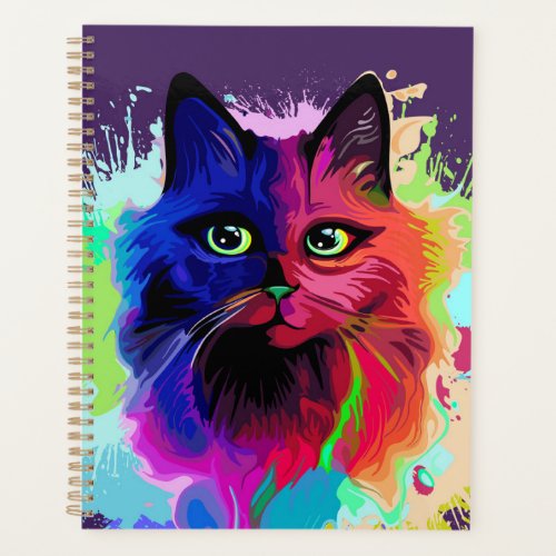 Cat Trippy Psychedelic Pop Art  Planner