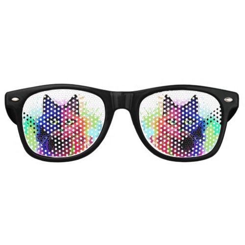 Cat Trippy Psychedelic Pop Art  Retro Sunglasses