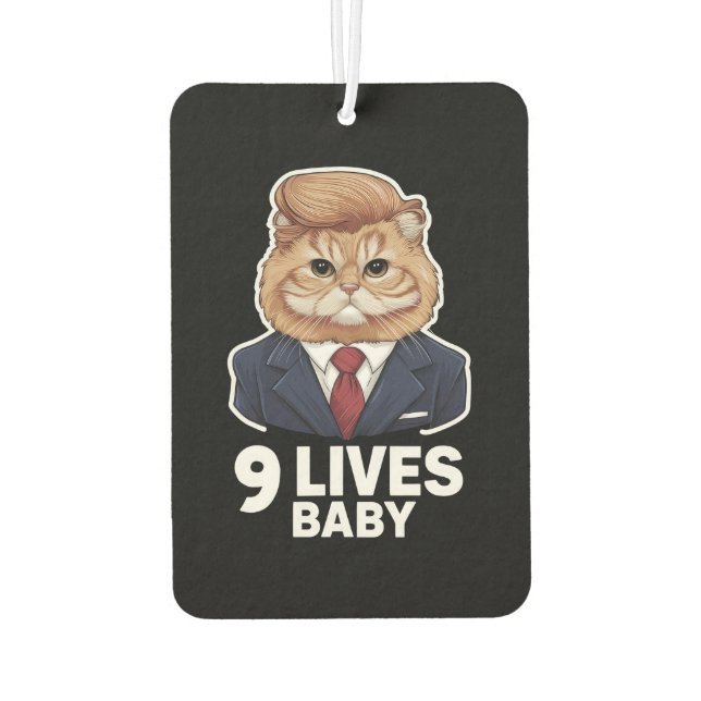 Cat Trump 9 Lives Baby Air Freshener (Back)