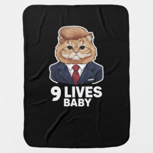 Cat Trump 9 Lives Baby Blanket