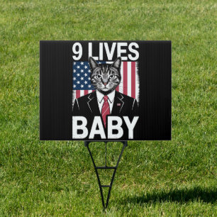 Cat Trump 9 Lives Baby Funny Trump Cat Sign