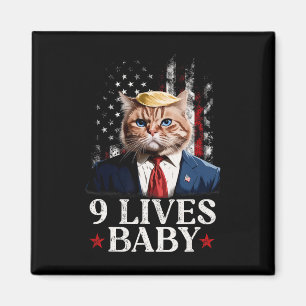 Cat Trump 9 Lives Baby Trump 2024 Win Victory Winn Magnet