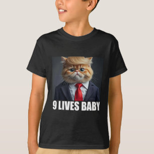 Cat Trump 9 Lives Baby Trump 2024 Win Victory Winn T-Shirt