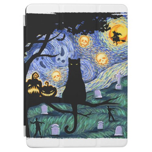 Cat Tshirt Scary Night Cat Tee Van Gogh Gifts Ha iPad Air Cover