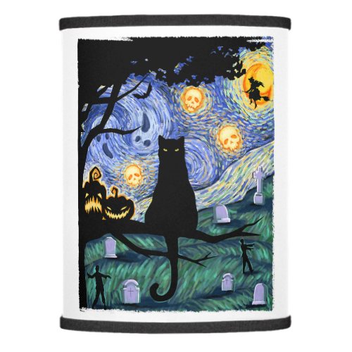 Cat Tshirt Scary Night Cat Tee Van Gogh Gifts Ha Lamp Shade