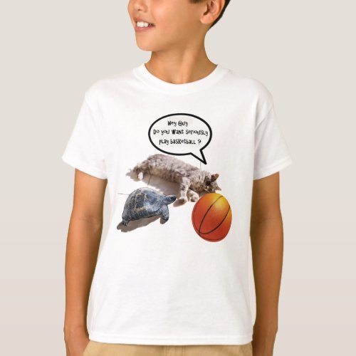 CAT TURTLE AND BASKETBALL T_Shirt