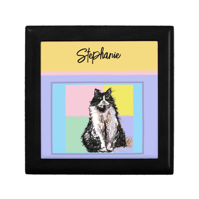 Cat Tuxedo Pastel Cats Womens Pastel Colors Gift Box (Front)