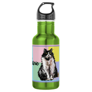 Cat Tuxedo Pastel Cats Womens Pastel Colors Stainless Steel Water Bottle