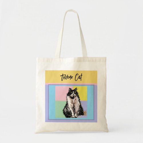 Cat Tuxedo Pastel Cats Womens Pastel Colors Tote Bag