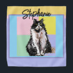 Cat Tuxedo Pastel Cats Womens Pastel Girls Pet Bandana<br><div class="desc">Cute Tabby Cat Pastel Purple Lavender Colors Pattern Kids Girls/Boys Kitchen Apron,  with a fully customizable name. Designed from my original cat illustration.</div>