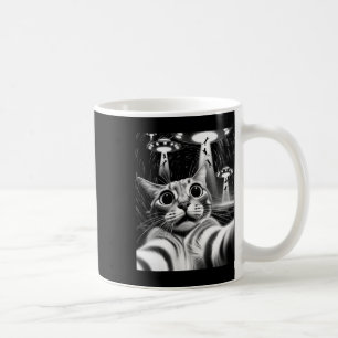 Cat Ufo Invasion _ Funny Cat Meme Retro Alien Cat Coffee Mug
