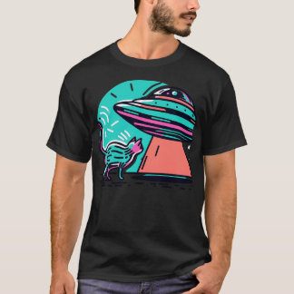 Cat Ufo Playing Cat Cat Cult T-Shirt